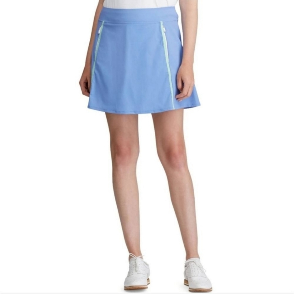 RLX Ralph Lauren Skort Womens Medium Flounce Jersey Golf Blue Green - Picture 2 of 11